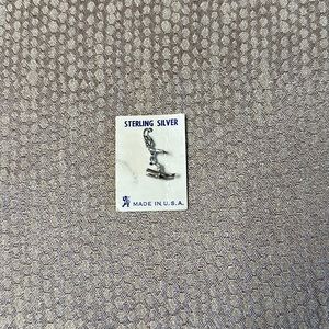 Vintage sterling silver snow skier charm